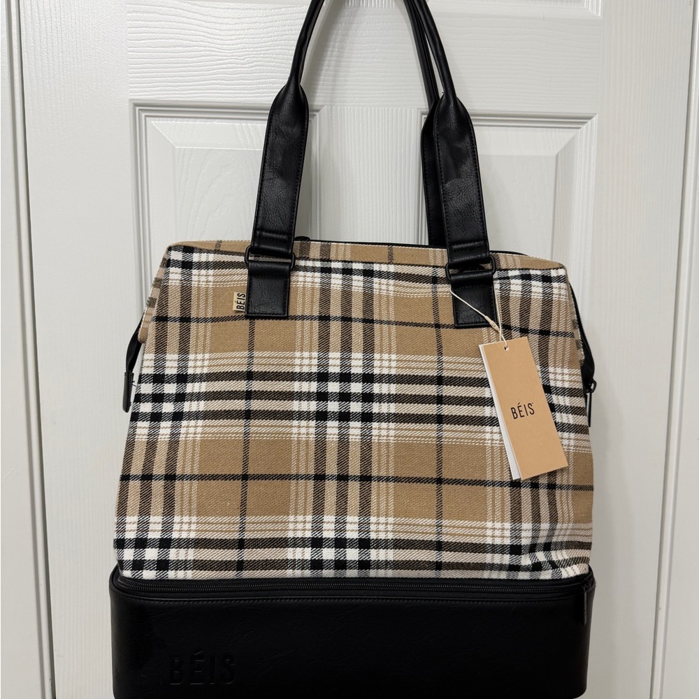 BÉIS Mini Weekender Plaid Travel Bag (limited edition) New With Tags